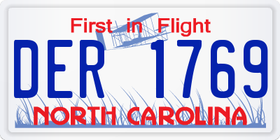 NC license plate DER1769