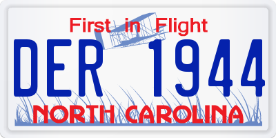 NC license plate DER1944