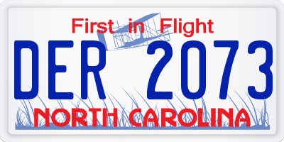 NC license plate DER2073