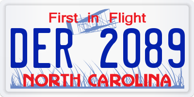NC license plate DER2089