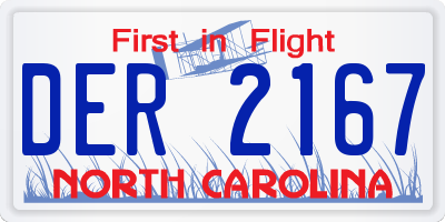 NC license plate DER2167