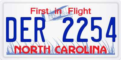 NC license plate DER2254