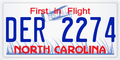 NC license plate DER2274