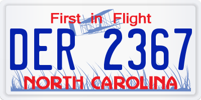 NC license plate DER2367