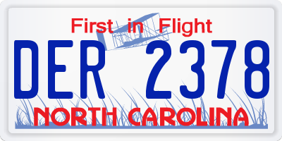 NC license plate DER2378