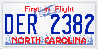 NC license plate DER2382