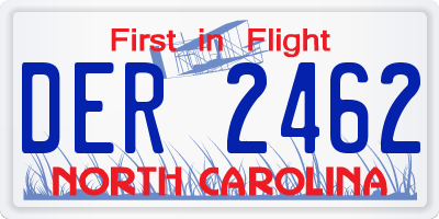 NC license plate DER2462