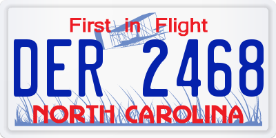 NC license plate DER2468