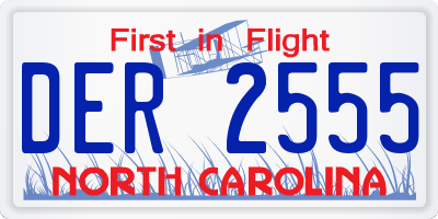 NC license plate DER2555