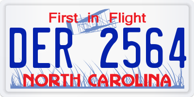 NC license plate DER2564