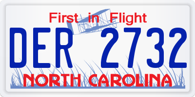 NC license plate DER2732