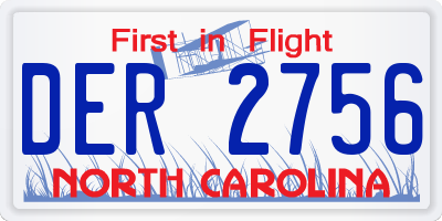 NC license plate DER2756