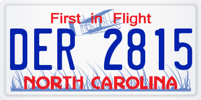 NC license plate DER2815