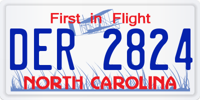 NC license plate DER2824
