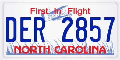 NC license plate DER2857