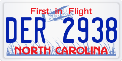 NC license plate DER2938