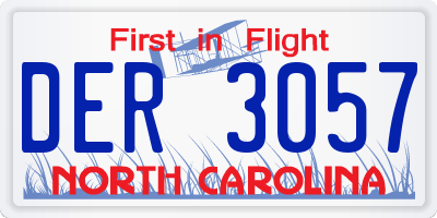 NC license plate DER3057