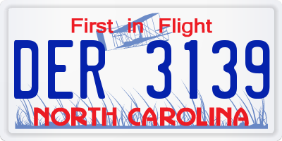 NC license plate DER3139