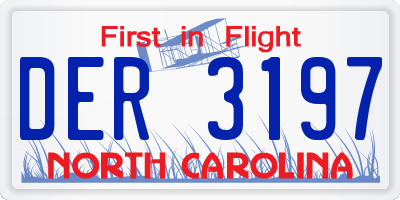 NC license plate DER3197