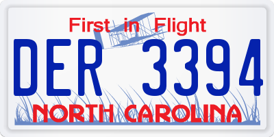 NC license plate DER3394
