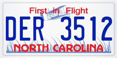 NC license plate DER3512