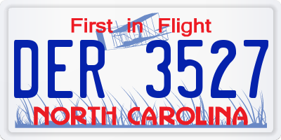 NC license plate DER3527