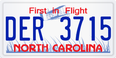 NC license plate DER3715