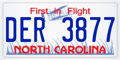 NC license plate DER3877