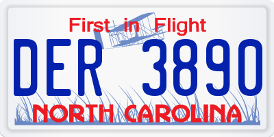 NC license plate DER3890