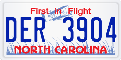 NC license plate DER3904