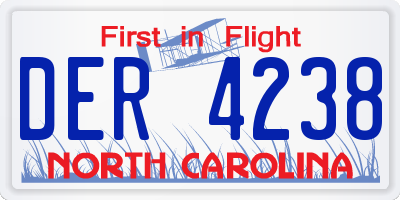 NC license plate DER4238