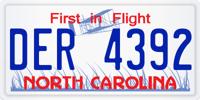 NC license plate DER4392