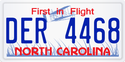 NC license plate DER4468