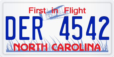 NC license plate DER4542