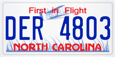 NC license plate DER4803