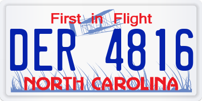 NC license plate DER4816