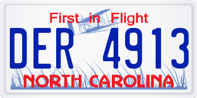 NC license plate DER4913