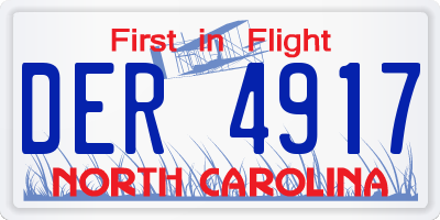 NC license plate DER4917