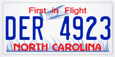 NC license plate DER4923