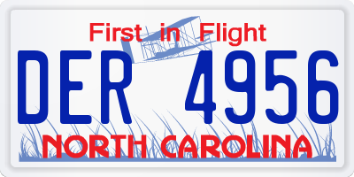 NC license plate DER4956