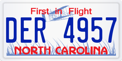 NC license plate DER4957