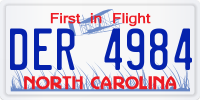 NC license plate DER4984
