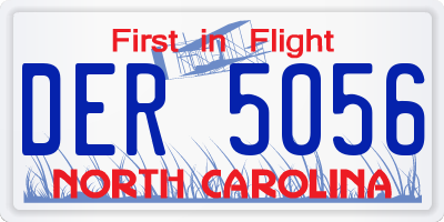 NC license plate DER5056