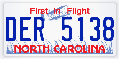 NC license plate DER5138