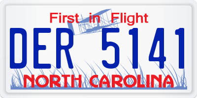 NC license plate DER5141