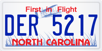 NC license plate DER5217