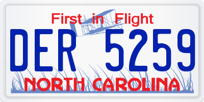 NC license plate DER5259