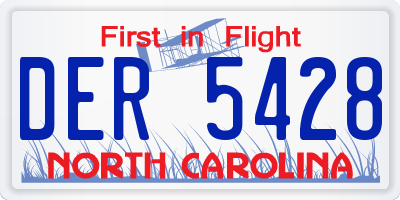 NC license plate DER5428