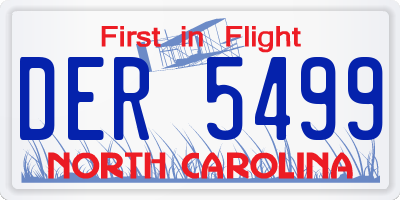NC license plate DER5499