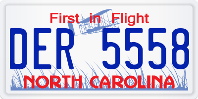 NC license plate DER5558